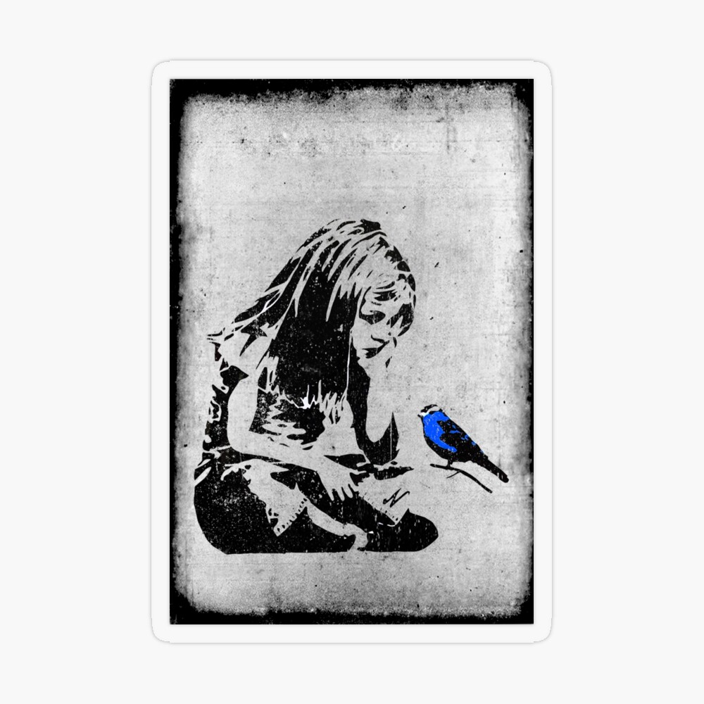 BANKSY Reproduction Girl and Blue Bird  Banksy Print Banksy Poster Ba –  Wall Canvas Mall