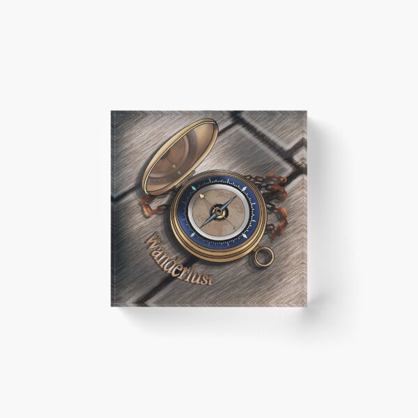 Item preview, Opened Pocket Nautical Compass: Wanderlust  designed and sold by iduzarts.