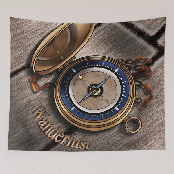 Item preview, Opened Pocket Nautical Compass: Wanderlust  designed and sold by iduzarts.