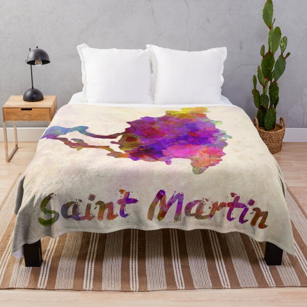 Item preview, Saint Martin watercolor map designed and sold by paulrommer.