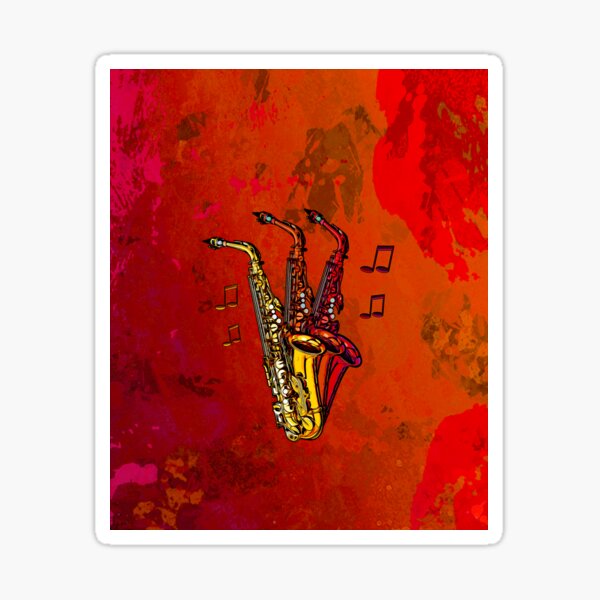 Legakulie Saxophone Noten gelb orange Sticker