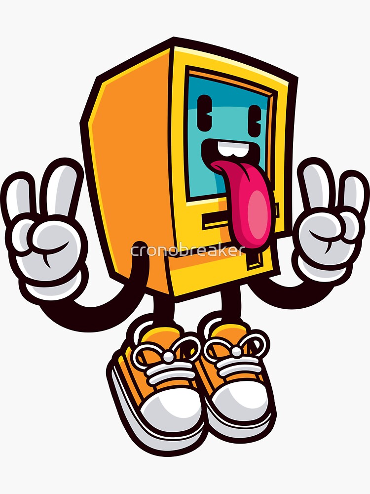 Robot Kicks Sticker for Sale by cronobreaker