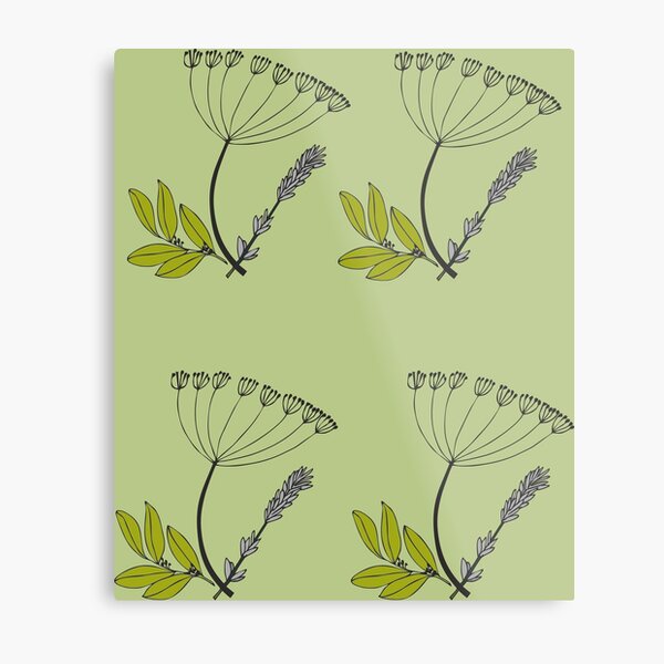 Herbal style herbs Metal Print