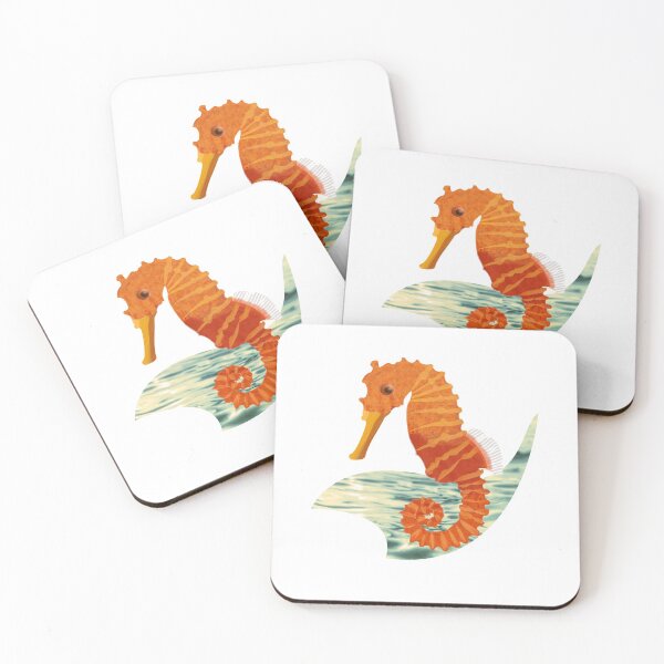 Item preview, Sea Horse Watercolor Illustration on a magical soothing seascape.  Caroline Laursen Original designed and sold by Caroline Laursen.
