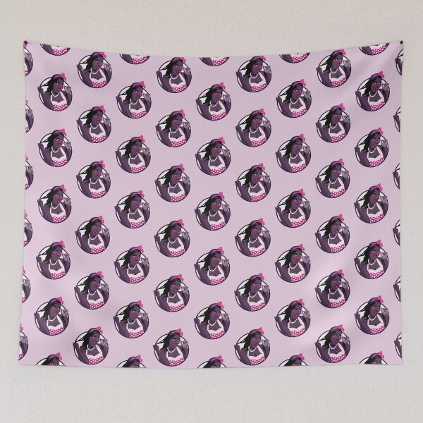 Item preview, Black Pin Up Girl | Elina - Pink & Purple designed and sold by ladyfacecreates.