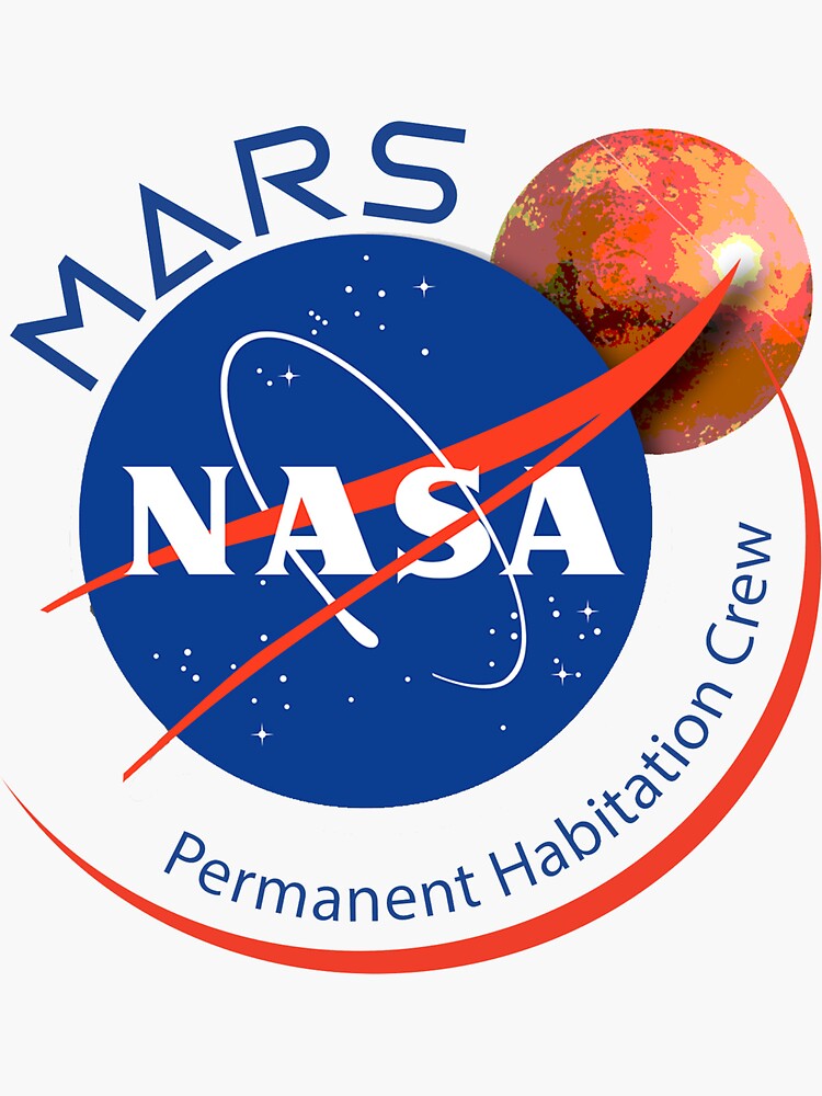 Pegatina for Sale con la obra «NASA - Tripulación de habitación permanente  MARS» de RischDesigns