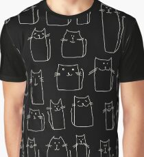 Texture with colorful cats with curved tails. Can be used for textile, website background, book cover, packaging. Graphic T-Shirt