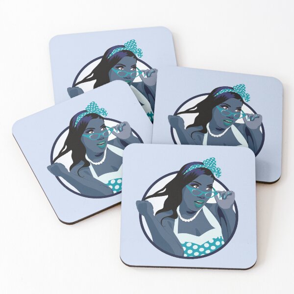 Item preview, Black Pin Up Girl | Elina - Turquoise & Blue designed and sold by ladyfacecreates.