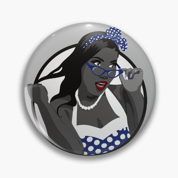 Item preview, Black Pin Up Girl | Elina - Blue & Grey designed and sold by ladyfacecreates.