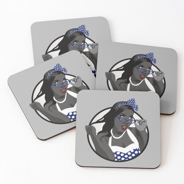Item preview, Black Pin Up Girl | Elina - Blue & Grey designed and sold by ladyfacecreates.