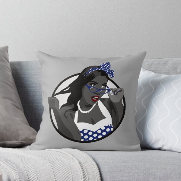 Item preview, Black Pin Up Girl | Elina - Blue & Grey designed and sold by ladyfacecreates.