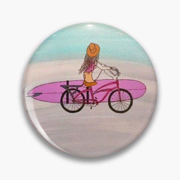 Item preview, Surfer girl on her beach cruiser checking the waves 1 designed and sold by Artfullee63.