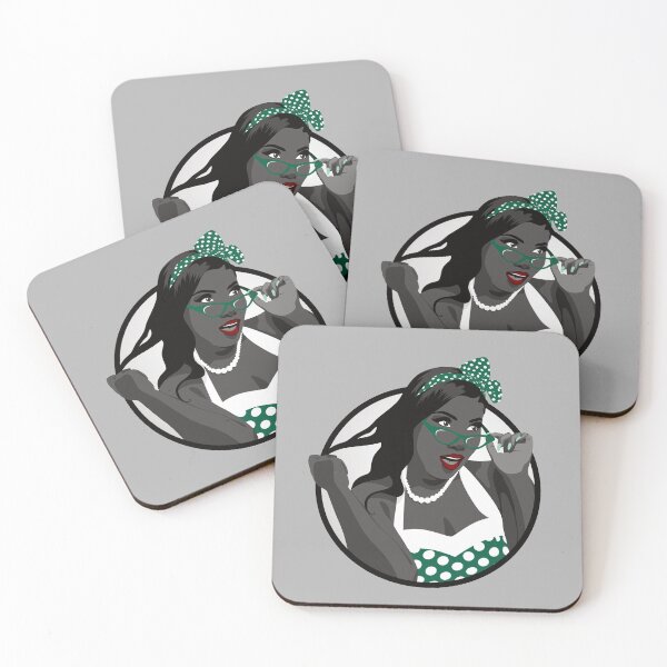 Item preview, Black Pin Up Girl | Elina - Green & Grey designed and sold by ladyfacecreates.