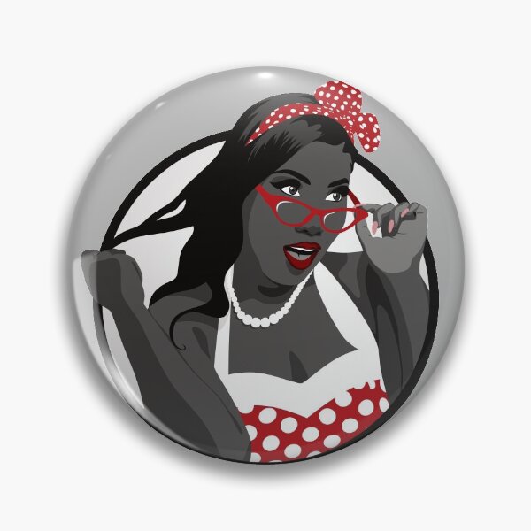 Item preview, Black Pin Up Girl | Elina - Red & Grey designed and sold by ladyfacecreates.