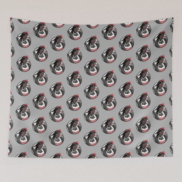 Item preview, Black Pin Up Girl | Elina - Red & Grey designed and sold by ladyfacecreates.