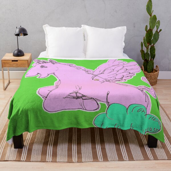 Item preview, Pink Unicorn Horse Popping Up From A Cloud (Original Drawing by ACCI) designed and sold by VanyssaGraphics.