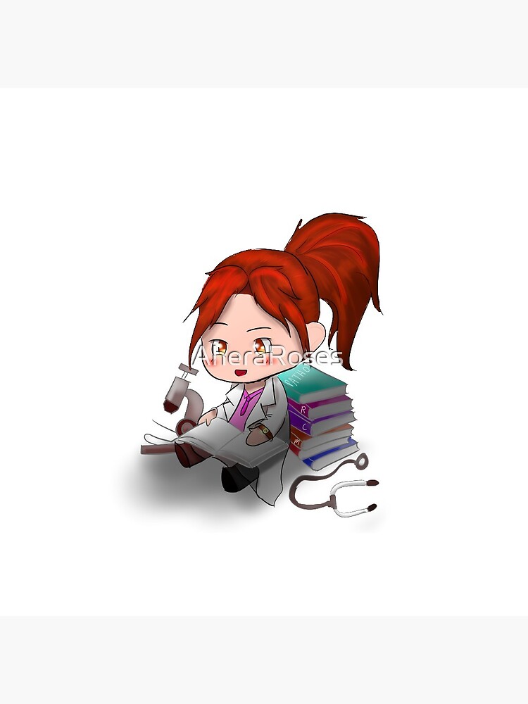 Thumbnail 3 of 3, Pin, Studying Chibi Doctor designed and sold by AheraRoses.