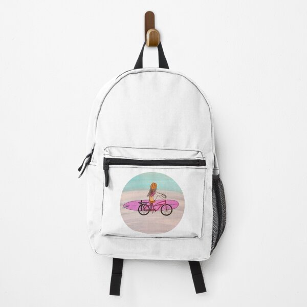Item preview, Surfer girl on her beach cruiser checking the waves 1 designed and sold by Artfullee63.