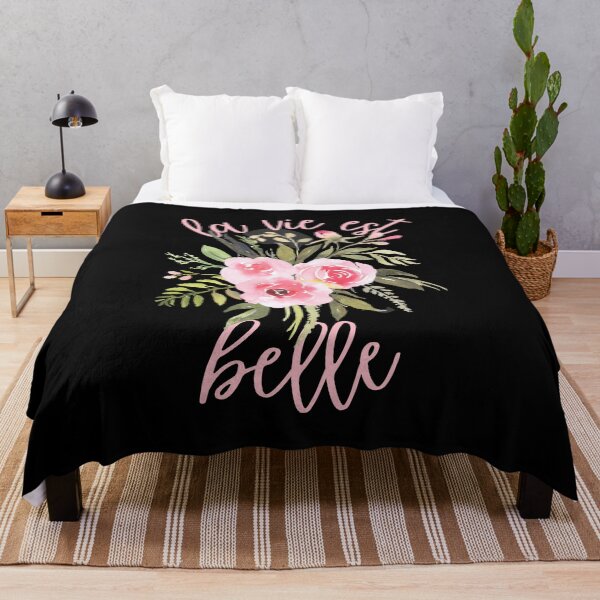 Item preview, LA VIE EST BELLE Cute Floral Watercolor French Quote Saying designed and sold by a-little-ink.
