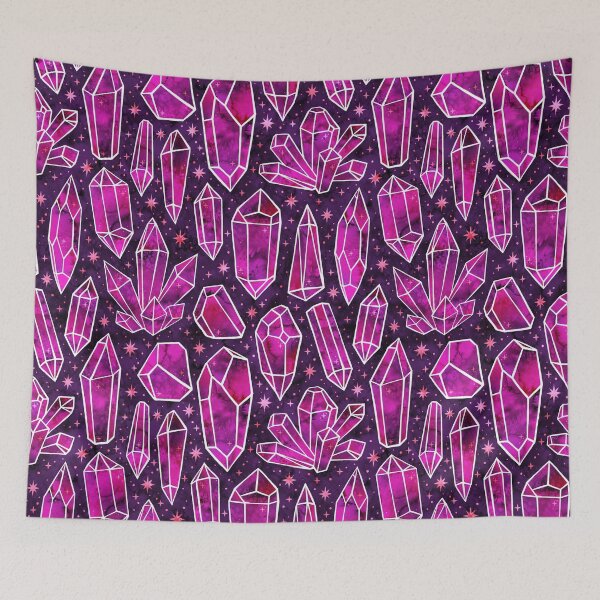 Aperçu de l'œuvre  Watercolor Crystals Purple créée et vendue par Paisley Yazel.