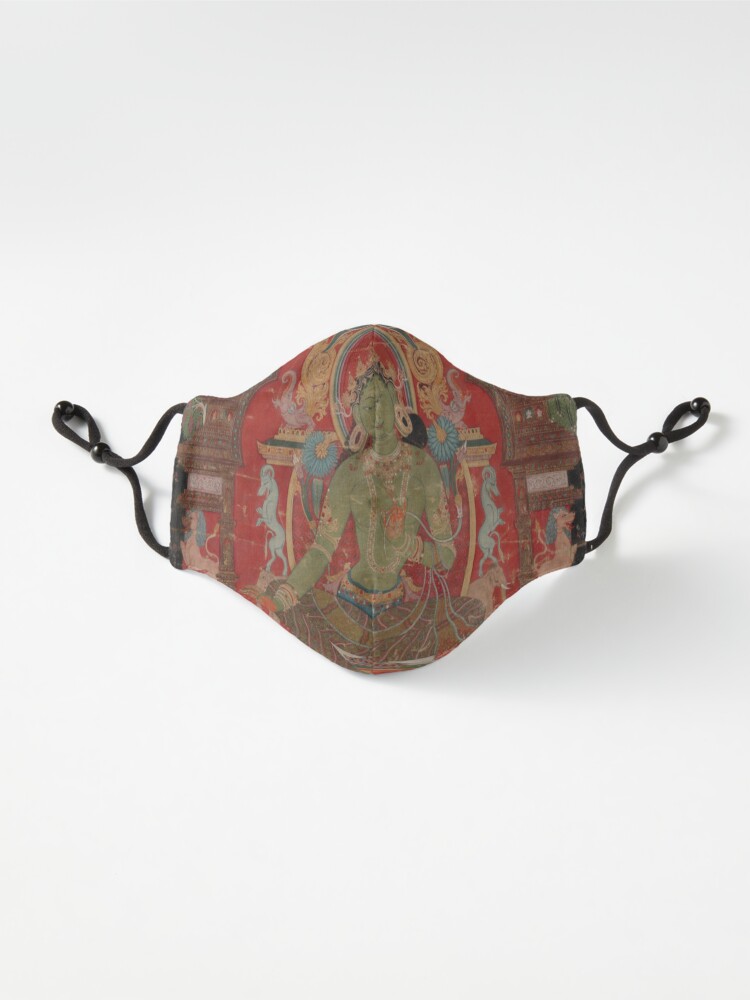 Alternate view of Green Tara (Khadiravani) is usually associated with protection from fear and the eight obscurations: pride, ignorance, hatred & anger, jealousy, bandits and thieves and so on #GreenTara #Khadiravani Mask