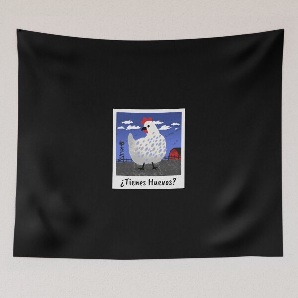 Item preview, Cartoon Chicken Says ¿Tienes Huevos? designed and sold by friendlyspoon.