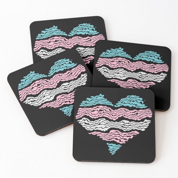 Item preview, Transgender Wave Pattern Heart - Stand Proud Collection designed and sold by Trinket-Trickster.