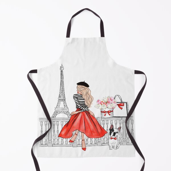 Item preview, Blonde Girl in Paris red dress designed and sold by Lalanacliparts.