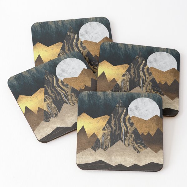 Item preview, Pointy Mountains - Abstract Metallic Landscape designed and sold by AmbienceArt.