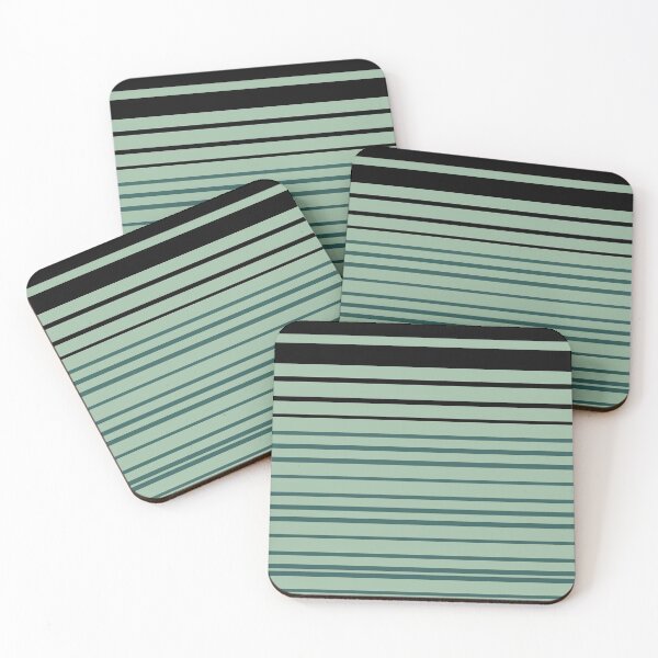 Artikelvorschau, Mintgrün Mintschwarz Gestreifte Kunst Wohnkultur entworfen und verkauft von BelettePatterns.