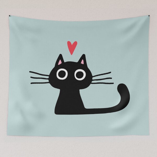 Item preview, Cute Black Cat with Heart | Kitten Valentine designed and sold by Jenn Inashvili.