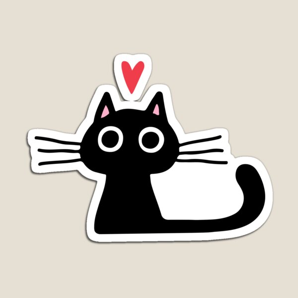 Artikelvorschau, Süße schwarze Katze mit Herz | Kätzchen Valentin entworfen und verkauft von Jenn Inashvili.