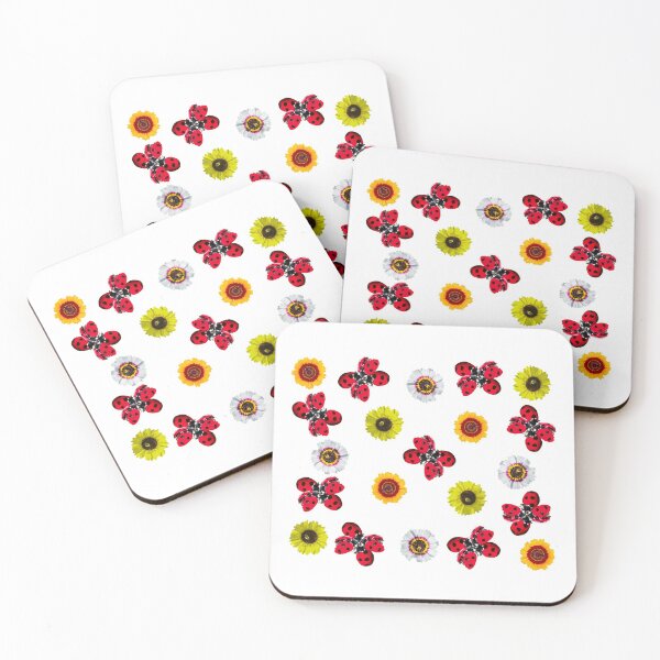 Item preview, Ladybug, sunflower bees pattern designed and sold by CreaVisArt.