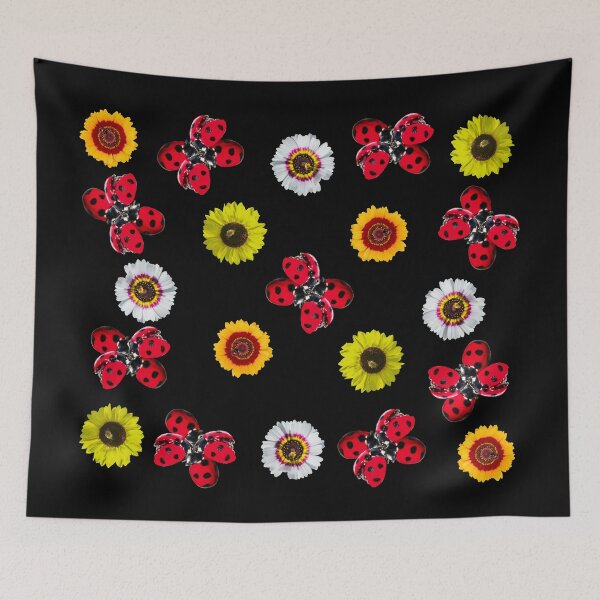 Item preview, Ladybug, sunflower bees pattern designed and sold by CreaVisArt.