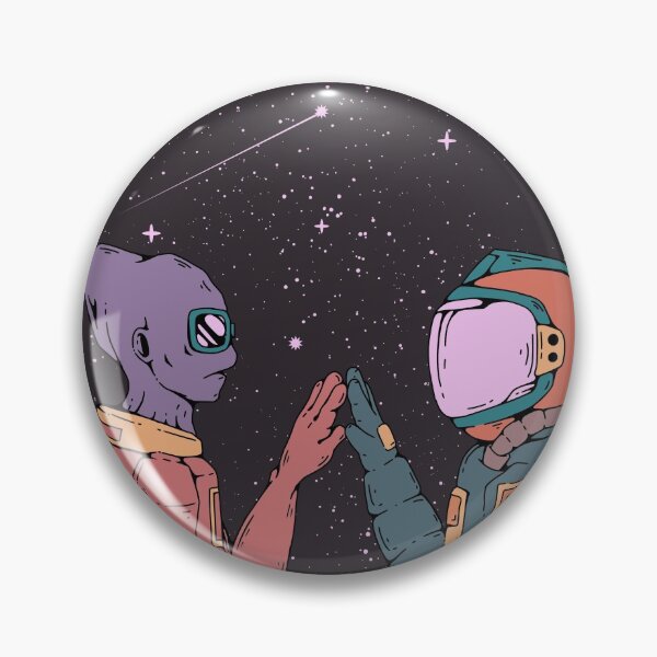 Item preview, The Alien and The Astronaut - Space Art designed and sold by AanmahStore.