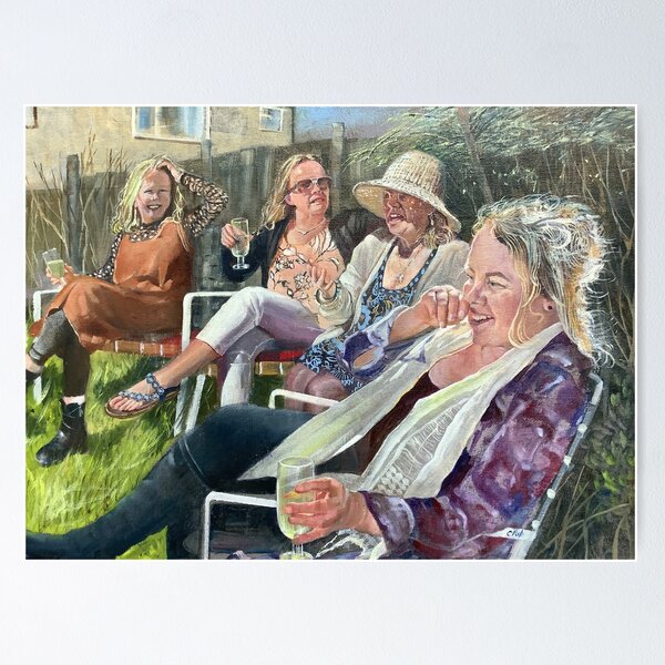 Item preview, Four sisters and a bottle of wine designed and sold by CPughArtist.
