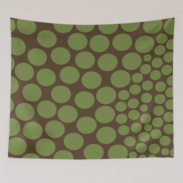 Artikelvorschau, Abstraktes Homedecor Kreis grünes und braunes Muster entworfen und verkauft von BelettePatterns.