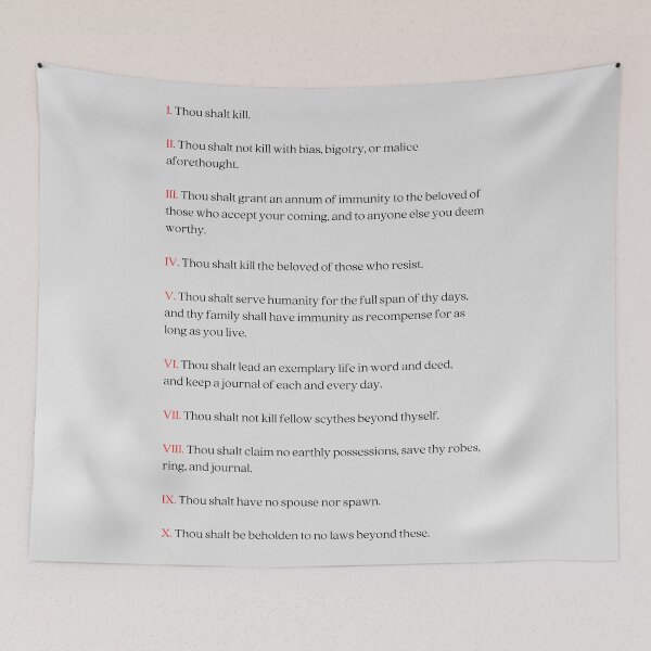 Item preview, Ten Commandments of a Scythe from Arc of a Scythe by Neal Shusterman designed and sold by AnnieBolton.