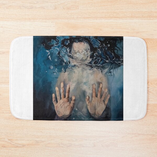 Item preview, Girl drowning in the deep blue ocean, hands and bubbles, air bubbles. Natural painting, oil on canvas designed and sold by Mariuki Flow.