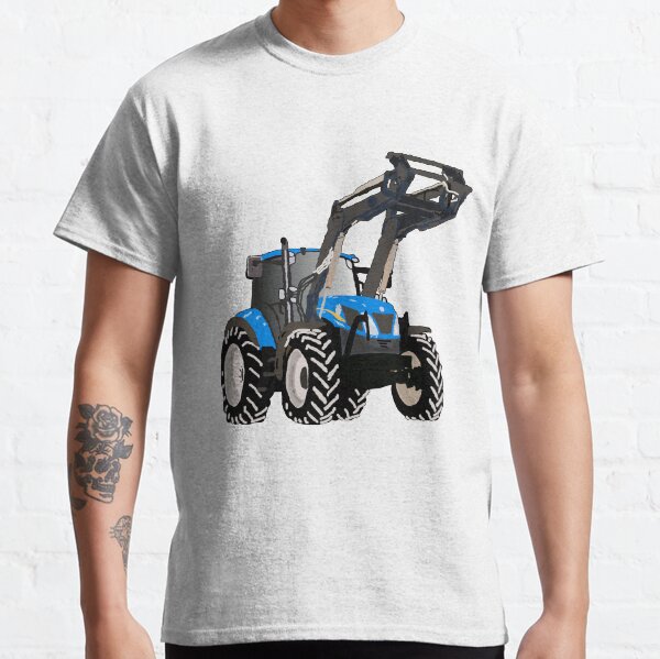 Blauer Traktor mit Frontlader Classic T-Shirt