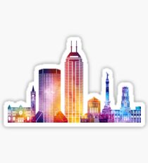 Indianapolis landmarks watercolor poster Sticker