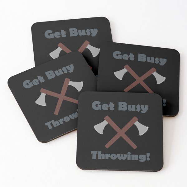 Item preview, Axe throwing slogan Get Busy Throwing designed and sold by mrtraz.