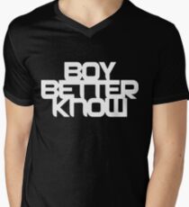 Boy Better Know - Chest Placement (white) Men's V-Neck T-Shirt