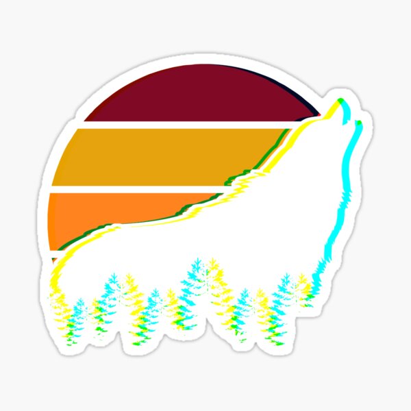 "Loud Howling Wolf at Sunset" Sticker for Sale by Labradoodlesetc