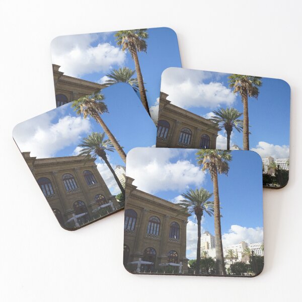 Item preview, PALM TREES OUTSIDE TEATRO MASSIMO, PALERMO, SICILY designed and sold by devereart.