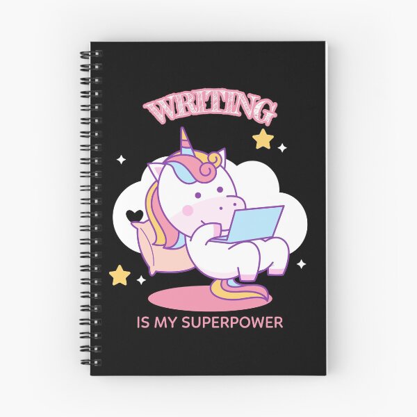 Item preview, Writing Is My Superpower - Cute Unicorn Writing on Laptop designed and sold by Unicorn7Magic.