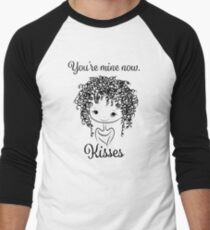 Cute girl smiling, sketch Men's Baseball ¾ T-Shirt