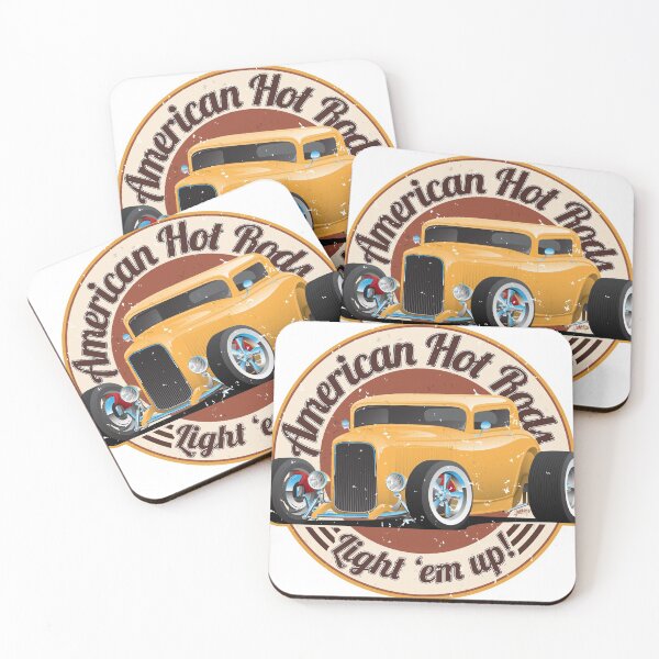 Item preview, American Hot Rods Light 'Em Up Vintage Car Illustration designed and sold by hobrath.