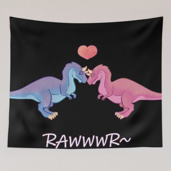 Item preview, Cute Dinosaur Carnosaurus Couple (Rawwwr) designed and sold by MoemiyusArt.