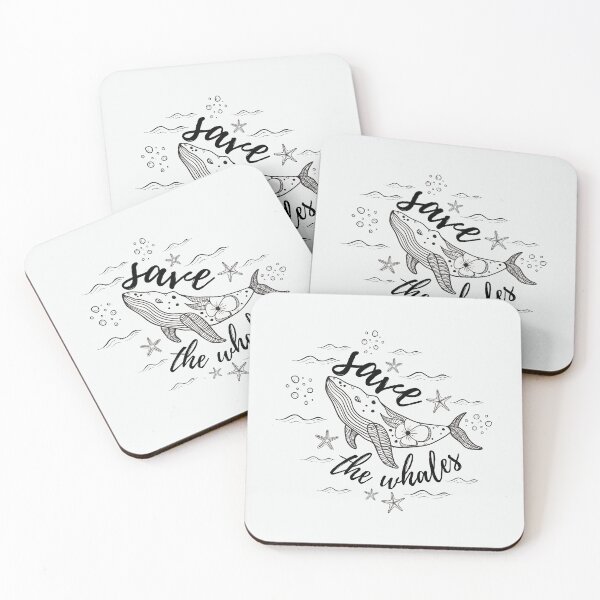 Item preview, save the whale pass up plastic - whale conservation  designed and sold by foreco design.